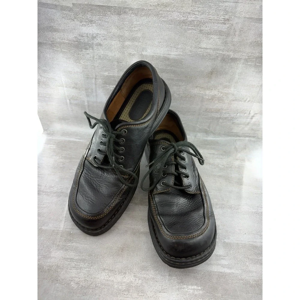Born Men Black Leather Moc Toe Oxford Lace Up Shoes Sz 11.5 US 45.5 EU
